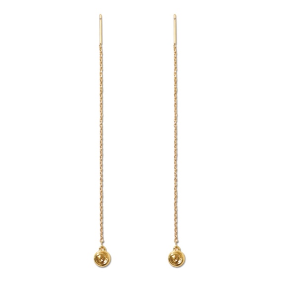 LUV AJ Shell Coil Threader Earring In Gold - Picture 4 of 6